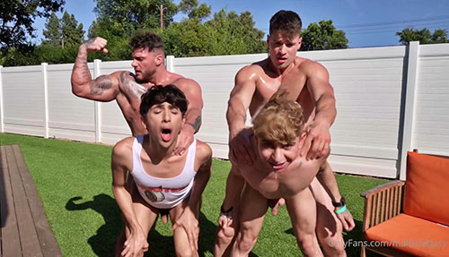 Poolside Orgy – Malik Delgaty, William Seed, Alex Fox And Daniel Hausser